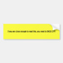 Search for back off bumper stickers Road rage