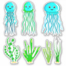 Search for green fish stickers Sea