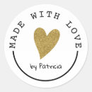 Search for love glitter stickers Made with love