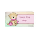 Search for cartoon bear return address labels Pink