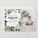 Search for wild things 1st birthday invitations Jungle