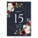Search for burgundy navy floral wedding table cards Modern