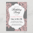 Search for damask birthday invitations Girly
