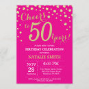 Search for pink 50th birthday invitations Adult birthday party