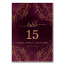 Search for gold foil table cards Burgundy