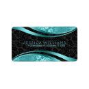 Search for turquoise and black return address labels Floral
