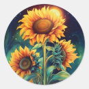 Search for beautiful sunflower stickers Watercolor
