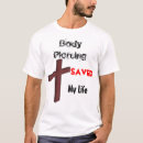 Search for body piercing saved my life tshirts Cross
