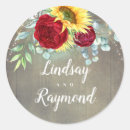Search for rustic sunflowers wedding stickers Country