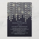 Search for dark blue bridal shower invitations String lights