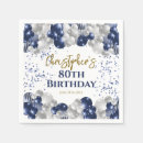 Search for blue and gold napkins 80th birthday