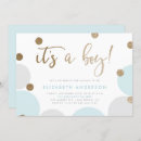 Search for gold baby boy shower invitations It's a boy