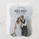 Search for rustic wedding announcement cards Mr and mrs