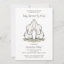 Search for twin elephant baby shower invitations Watercolor