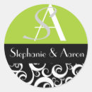 Search for green black stickers Initials
