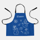 Search for christmas snowman aprons Blue