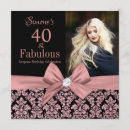 Search for gold glitter 40th birthday invitations Forty and fabulous