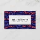 Search for french pattern business cards Blue