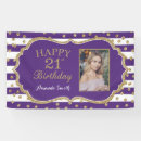 Search for purple gold banners Happy birthday