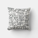 Search for abstract face drawing cushions Black and white
