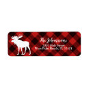 Search for red black plaid return address labels Simple