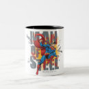 Search for steel coffee mugs Superman classic logo