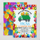 Search for garbage truck party invitations Cute