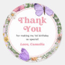 Search for butterfly birthday thank you stickers Floral