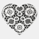 Search for black lace hearts stickers Black and white