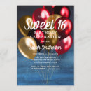 Search for red gold sweet 16 invitations Sparkle
