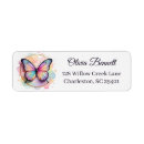 Search for rainbow butterfly return address labels Elegant