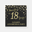 Search for 18th birthday napkins Black and gold