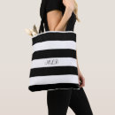 Search for black and white stripes tote bags Monogrammed