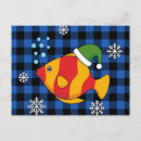 Search for fish pattern postcards Blue