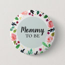 Search for baby shower mom to be badges Floral