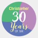 Search for 30 years birthday stickers Thirtieth