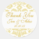 Search for gold damask wedding stickers Ivory