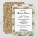 Search for green leaves bridal shower invitations Gold