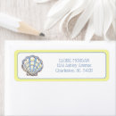 Search for scallop shell return address labels Blue