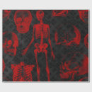 Search for gothic damask wrapping paper Red
