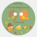 Search for owl family stickers Thanksgiving