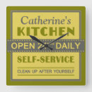 Search for funny kitchen clocks Typography