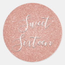Search for sweet 16 round stickers Girly