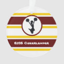Search for maroon and gold christmas tree decorations Cheerleader