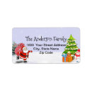 Search for winter snowman return address labels Santa claus