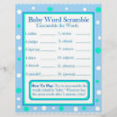 Search for baby shower games flyers Word scramble