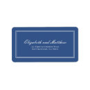 Search for simple blue return address labels Minimalist
