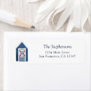 Search for white beach return address labels Blue and white
