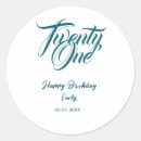 Search for 21 happy birthday stickers 21st birthday name date