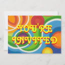 Search for retro swirl invitations Psychedelic